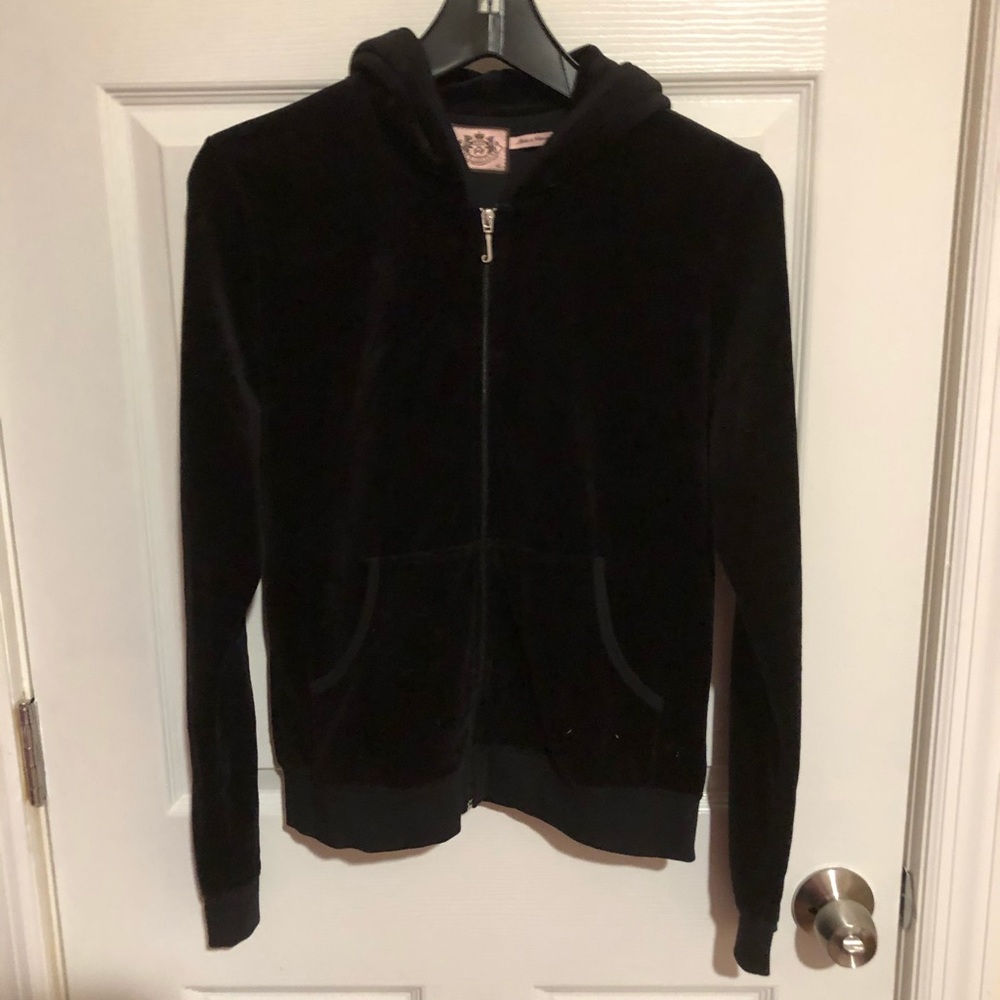 Juicy Couture Velour Yorkie Hoodie Black Size XL